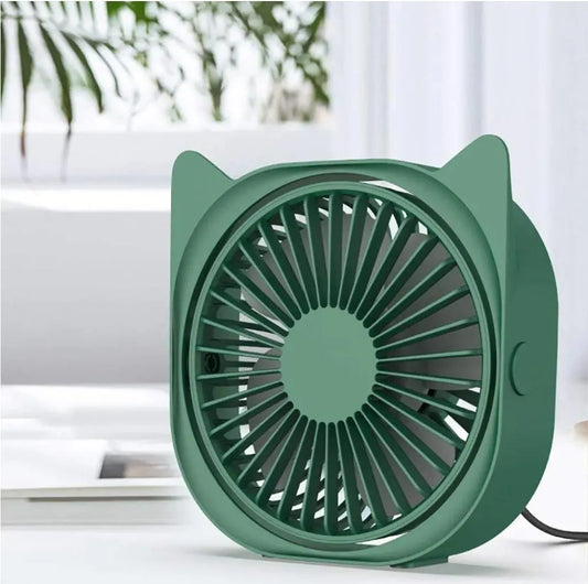 Portable Cat-Eye Desk Fan Pink Blue 2W My Store 2