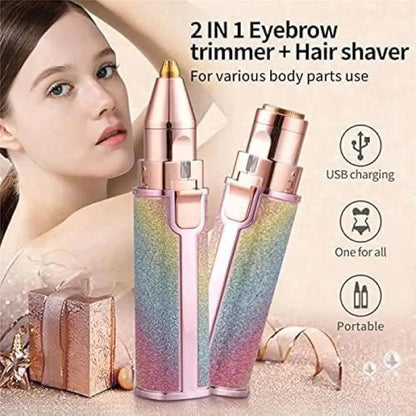Rechargeable Women's Eyebrow Trimmer with Built-in Light
